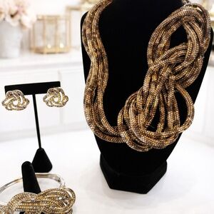 Elegant Gold and Silver Jewelry Set